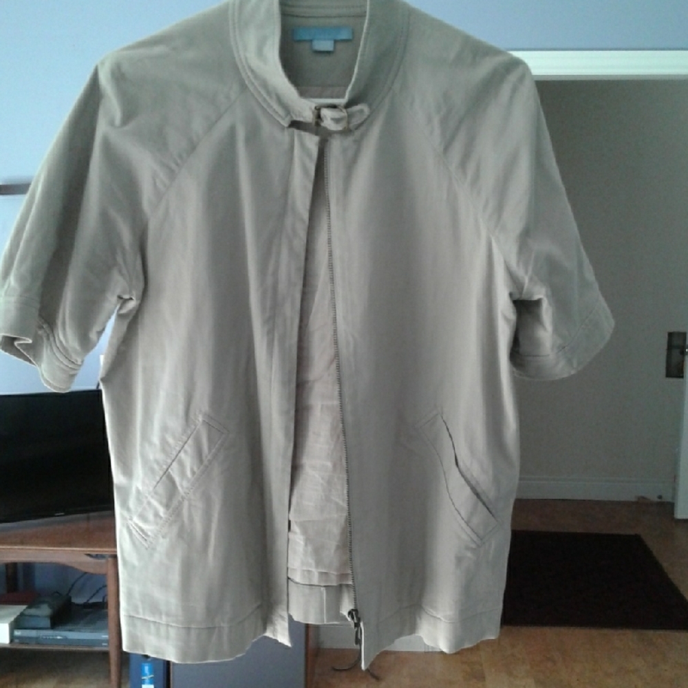 Tan Lightweight Shirt Jacket Casual Cotton Blend